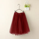 Women Summer Vintage Tulle Skirt Adult Fancy Ballet Dancewear Party Costume Ball Gown Mini Skirt MartLion Claret One Size 