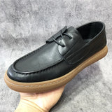 retro men's shoes cowhide soft loafers  casual walking Genuine leather MartLion   