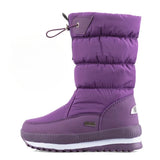 Winter thick women's snow boots Warm Plush Mid-calf Boots Non slip Waterproof Platform Snow Boot Casual Female White shoes MartLion PURPLE 39