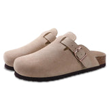 Men's Suede Mules Cork Clogs Platform Sandals Clogs Slippers Outdoor Soft Heeled With Arch Support MartLion   