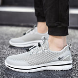 Men's Shoes Breathable Sports and Leisure Mesh Trend Low-top Elastic Mart Lion   