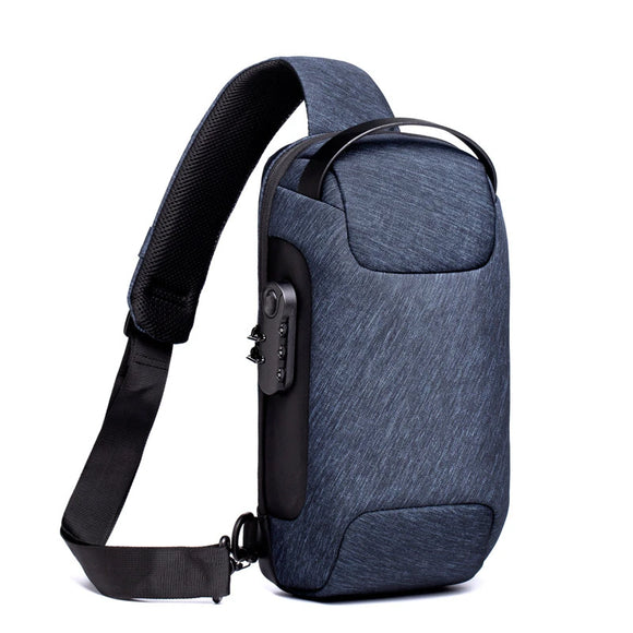 Multifunctional Crossbody Bag Single Shoulder Anti Theft Travel Waterproof USB Charging chest bag Backpack - MartLion
