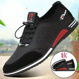 Men's Trendy Leather Casual Shoes Soft Soled Breathable Flat Lace-Up Soft Bottom Light Sneakers Mart Lion   