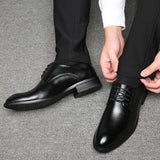 Men's Classic Leather Dress Shoes Lace-Up Office Flats Wedding Party Oxfords Mart Lion   