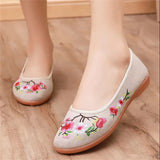 Women Cute Sweet Light Weight Floral Dance Loafers Lady Comfort Canvas Flat Shoes MartLion a 40 