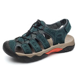 Summer Men's Outdoor Sandals Beach Shoes Genuine Leather Trekking Hiking MartLion Gray 38 