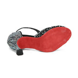 Mesh Breathable Latin Dance Shoes Women's High Heel Diamond Summer Sandals Indoor Soft Bottom Jazz Tango MartLion   