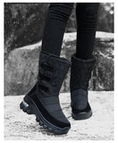 Women's Boots Anti-slip Waterproof Winter Snow Outdoor Thick Bottom Winter Shoes Thick Plush Medium Platform MartLion   