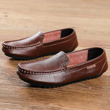 Super Soft Men's Loafers Genuine Leather Casual Shoes Classic Moccasins Light Boat Footwear Mart Lion   