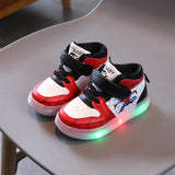 Spiderman LED Light Shoes Boys and Girls Light Kids Sports Shoes Mesh MartLion   