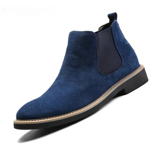 Casual shoes men's Casual Ankle Chelsea Boots Cow Suede Leather Slip On Motorcycle MartLion   