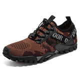 Outdoor men's hiking shoes Cross-country running mountaineering hiking sports casual Non-slip water Mart Lion BROWN 38 