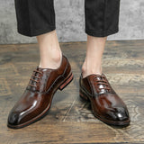 British Men's Dress Shoes Classic Formal Split Leather Elegant Sapato Social Masculino Mart Lion   