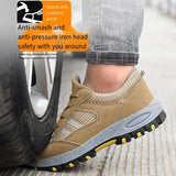 Mens Safety Boots Lightweight Anti-Smash Anti Piercing Steel Toe Work Shoes Summer Construction Site Indestructible Sneakers MartLion