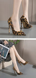 Liyke Shoes Pumps Women Leopard Print Pointed Peep Toe Stripper Heels Party Female Sandals Stiletto Zapatos Mujer Mart Lion   