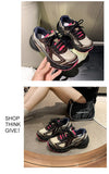 Patchwork Color Mesh Sports Shoes Women Breathable Thick Soled Platform Sneakers Casual Zapatos De Mujer Mart Lion   