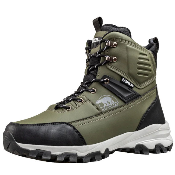 Men's Boots Winter Waterproof Non-slip Thicken Plush Cotton Shoes 40℃ Warm Snow Boots Para Hombres MartLion D802 Green 40 