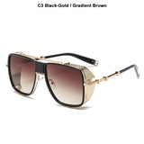 Cool Luxury SteamPunk Style Side Shield Sunglasses Men's Women Vintage Brand Design Shades 717 Mart Lion C3 UV400 
