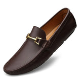Handmade Shoes Genuine Leather Loafers Slip-ons Men's Casual Moccasin MartLion Brown 44 