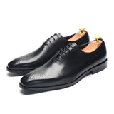 Men's Oxford Dress Shoes Genuine Leather Black Whole Cut Classic Wedding Formal MartLion   