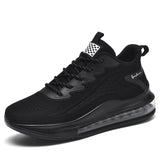 Black Men's Air Trainers Casual Air Cushion Running Shoes Mesh Breathable Ligh Sports Sneakers MartLion black 39 