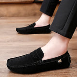 Suede Leather Penny Peas Loafers Men's Women Boys Driving Shoes Moccasins Slip on Flats Designer Loafers Pink MartLion   