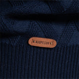 Autumn Patchwork Color O-neck Pullover Sweaters Men's Cotton Sweater Warm Winter Knitted MartLion   
