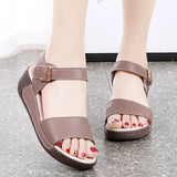 Microfiber Light Weight Wedge Women's Sandals Ankle Buckle Heel Height 5CM Platform MartLion   