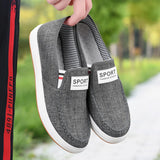 Men's Shoes Casual Canvas Spring Summer Slip-on Sneakers Soft Flats Breathable Light Black Footwear MartLion Gray 44 