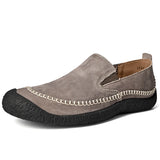 Men's Casual Shoes Sneakers Suede Leather Loafers Flat Driving Shoes MartLion Khaki Gray 09 11 