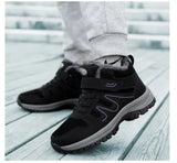 Winter Men's Boots Plush Leather Waterproof Sneakers Climbing Shoes Unisex Women Outdoor Non-slip Warm Hiking MartLion   