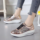 Casual Shoes for Women Lace-Up Sneakers Elegant Vulcanized Flats Luxury MartLion   