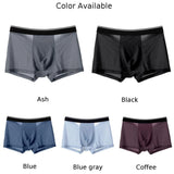 Men  Fine Mesh Breathable Sweat Boxer Briefs Bulge Pouch Underpants Solid Color Shorts Casual Loose Underwear MartLion   