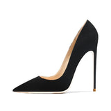 Pointed Shallow Mouth Suede Ultra-Thin High Heels 12cm Pumps Banquet Ladies Shoes MartLion   