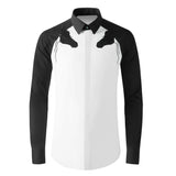 Horse Head Embroidery Men Shirts Clothing Long Sleeved Business Casual  Social Dress Shirt Slim Fit Men Clothing MartLion   