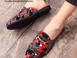 Luxury Red Men's Half Shoes Leather Designer Summer Casual Slippers Party zapatos hombre MartLion   