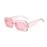 Lovely Pink Color Heart Square Sunglasses Jelly Color Protection Shades Summer Party Women Eyewear MartLion Pink 08  