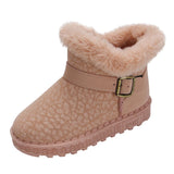 Casual Kids' Shoes Anti-slip Warm Cotton Children's Snow Boots Padded Winter Boys' Shoes Lightweight MartLion Pink 26 
