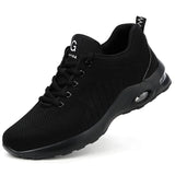 Safety Shoes Men's Breathable Work Sneakers Indestructible Anti-stab Anti-smash Work Boots MartLion 9192-Black 46 