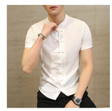 Summer Men's Shirts Chinese Style Tops Solid Standing Collar Thin Fit Short Sleeve Shirt Clothing Designer Clothes Mart Lion   