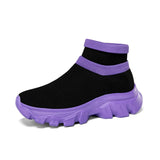Casual Ankle Socks Shoes Lightweight Mesh Men's Anti-slip Sneakers Loafers Trendy Footwear MartLion 272-Black purple 35 
