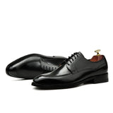 Retro Italian Flat Wedding Shoes  Genuine Leather Autumn British Style  Formal Social Oxfords Shoes Male MartLion   