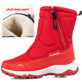 Men's Boots Winter Shoes Warm Snow Mid-calf Warm Thick Plush Winter Women Cotton MartLion women red 36 