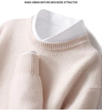 Sweater O-neck Pullovers Men's Loose Knitted Bottom Shirt Autumn Winter Korean Casual Men's Top MartLion   