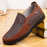 Canvas Shoes Men's Classic Loafers Casual Breathable Walking Flat Sneakers MartLion Brown 38 