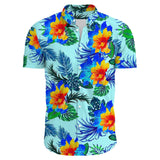 Flower Casual Men's Shirts Print With Short Sleeve For Korean Clothing Floral MartLion E01-JDCS08176 XS 
