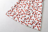 Summer Cherry Print Mini Dress Women Lace Slim Dresses MartLion   