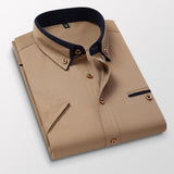 Summer Shirt Men's Short Sleeves Button Up Shirt Turn-down Collar Casual Clothing Mart Lion khaki shirt M 46-56 KG 