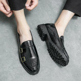 Men's formal shoes Split leather dress Slip loafers Elegant Social Mart Lion   