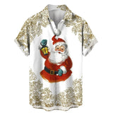 Printing Santa Claus Shirts Funny Men's  Clothing Women Hawaiian Beach Shirt Tops Christmas Pretty Gift MartLion Shirts-GNN9429 4XL 